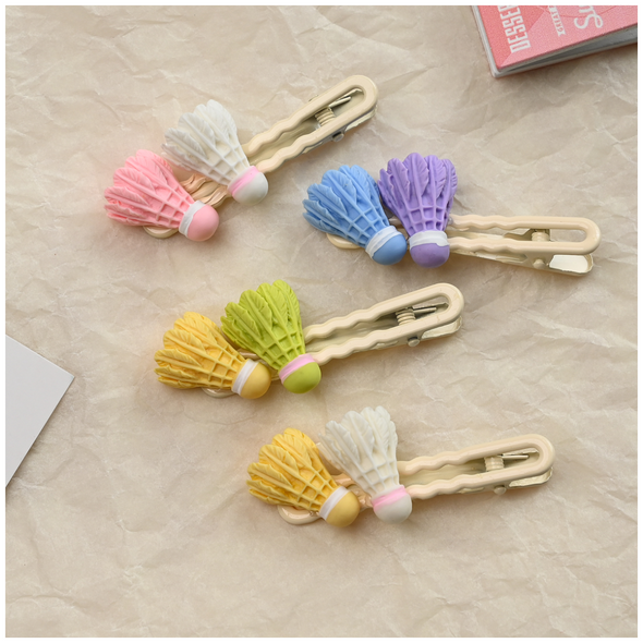 Pastel Colors Mini Badminton Hairpin or Brooch