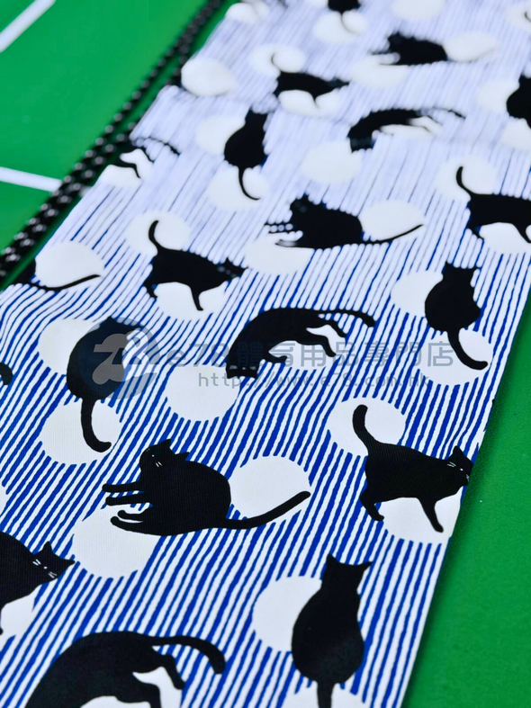 Handmade Water Resistant Racket Case (Blue Stripe Black Cats 528)