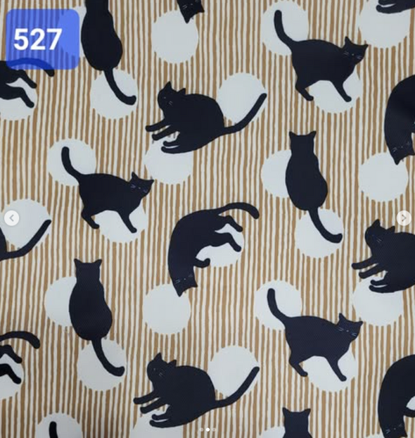 Handmade Water Resistant Shoes bag (Brown Stripe Black Cats 527)