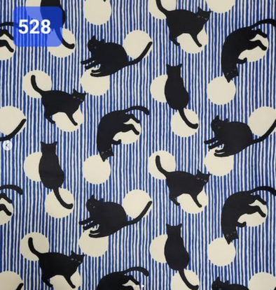 Handmade Water Resistant Shoes bag (Blue Stripe Black Cats 528)