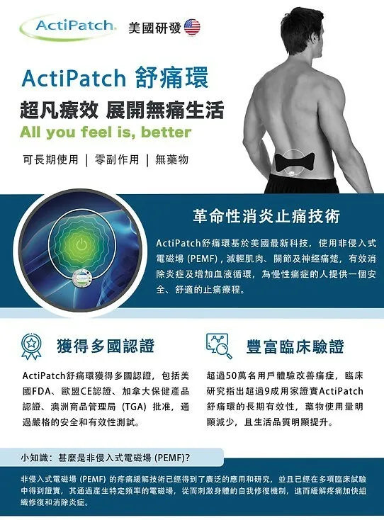 Activpatch Activir Actipatch - 30 Day PEMF Therapy Muscle & Joint Pain Relief – e78shop