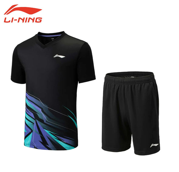 LI-NING Men's Game Shirt and Shorts Set AATV013