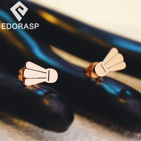 EDORASP Shuttlecock Stud Earrings CACC004