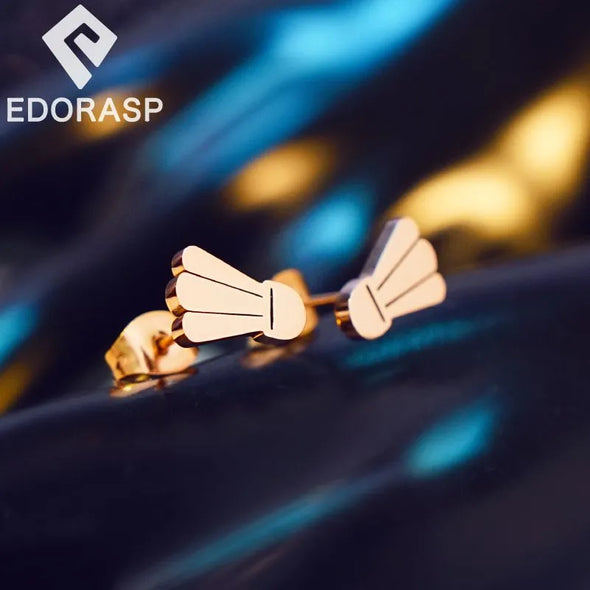 EDORASP Shuttlecock Stud Earrings CACC004