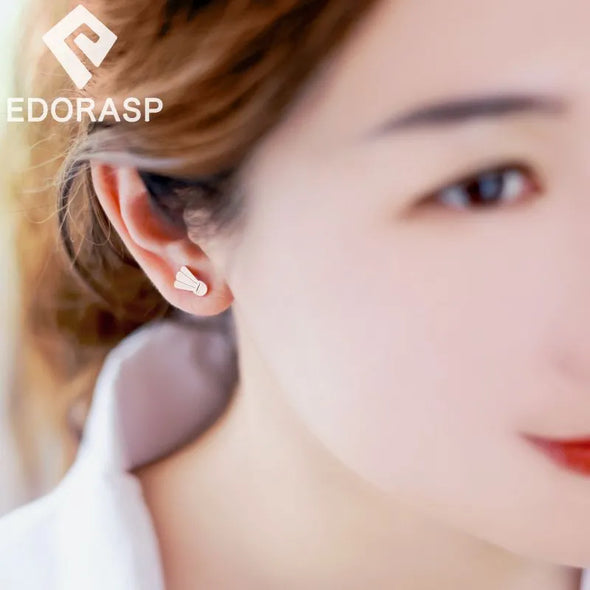 EDORASP Shuttlecock Stud Earrings CACC004