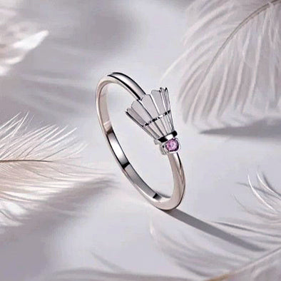 Elegant Badminton Pink Crystal Ring CACC007
