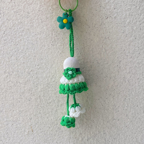 Hand-Crocheted Flower Shuttlecock Keychain CKEY0023