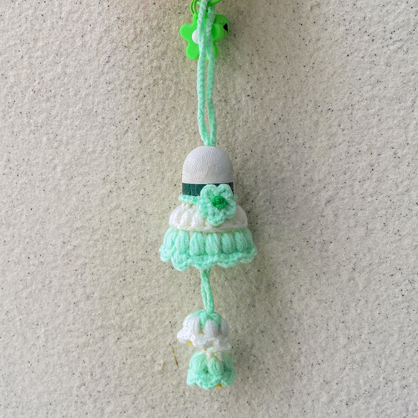Hand-Crocheted Flower Shuttlecock Keychain CKEY0023