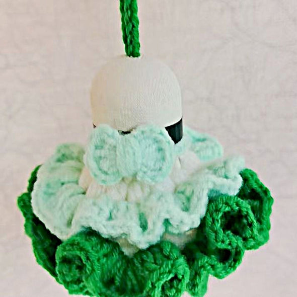 Hand-Crocheted Flower Shuttlecock Keychain CKEY0023