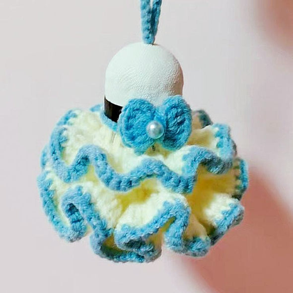 Hand-Crocheted Flower Shuttlecock Keychain CKEY0023
