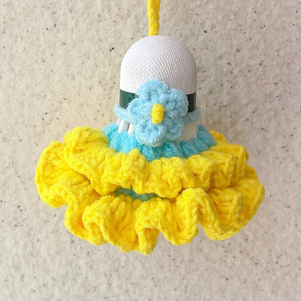 Hand-Crocheted Flower Shuttlecock Keychain CKEY0023