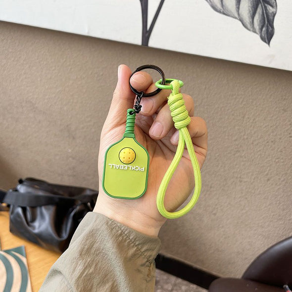 Leather-Textured Silicone Pickleball Paddle Keychain CKEY0039