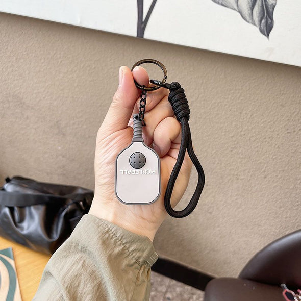 Leather-Textured Silicone Pickleball Paddle Keychain CKEY0039