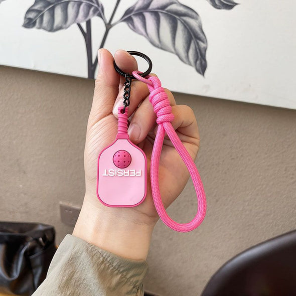 Leather-Textured Silicone Pickleball Paddle Keychain CKEY0039