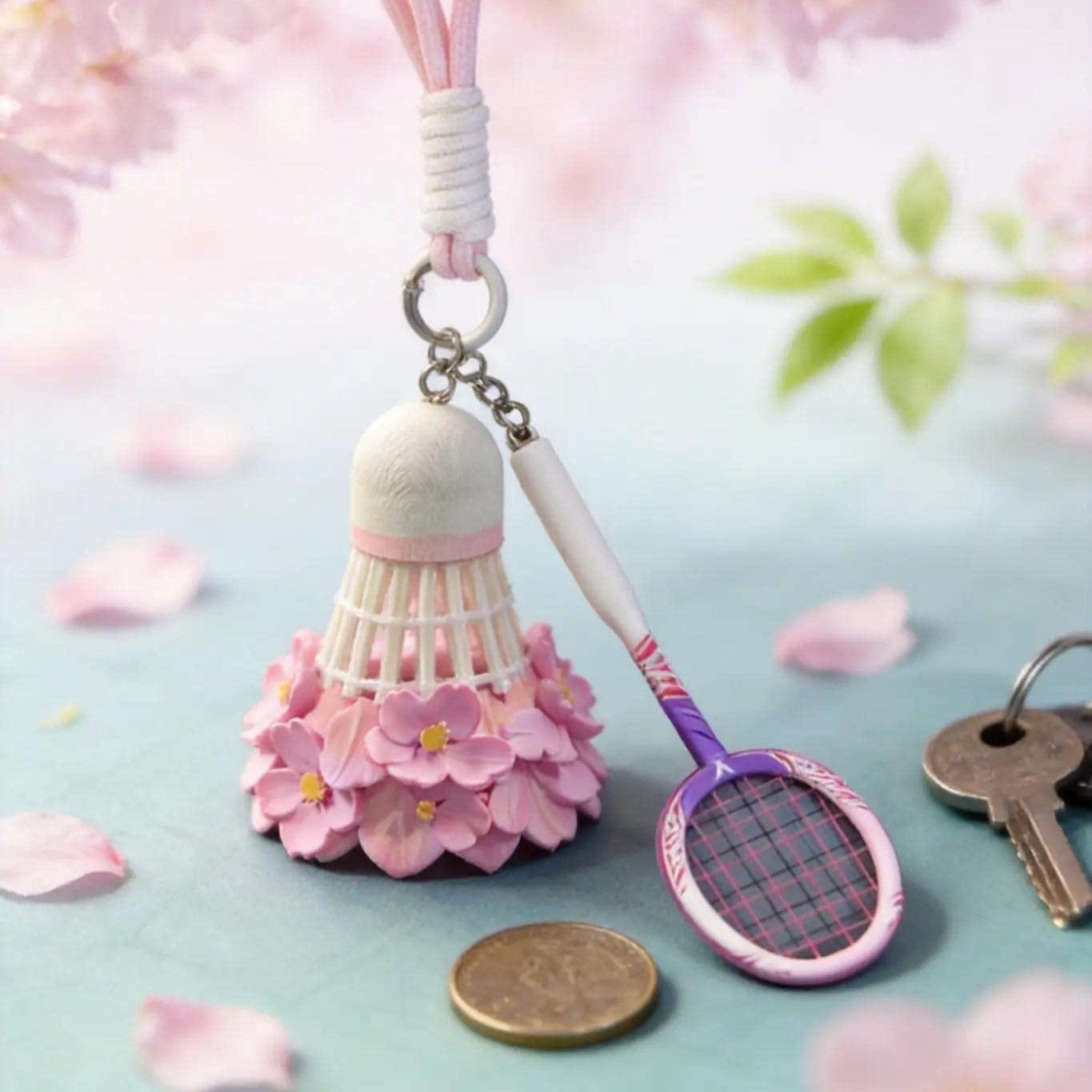 Sakura Badminton Shuttlecock Bag Charm – e78shop