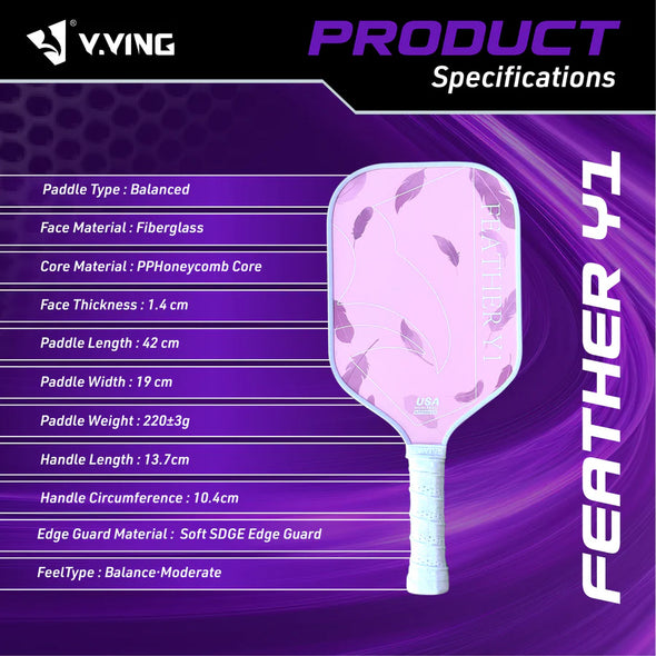 Y.YING Feather Y1 14mm 匹克球拍