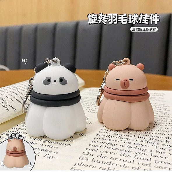 Rotating Animal Badminton Keychain CKEY0029