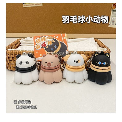 Rotating Animal Badminton Keychain CKEY0029