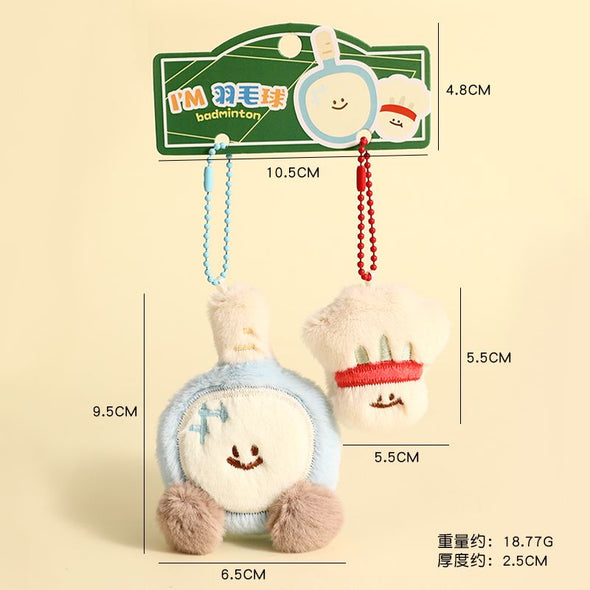Smiley Racket Buddy Plush Keychain CKEY001