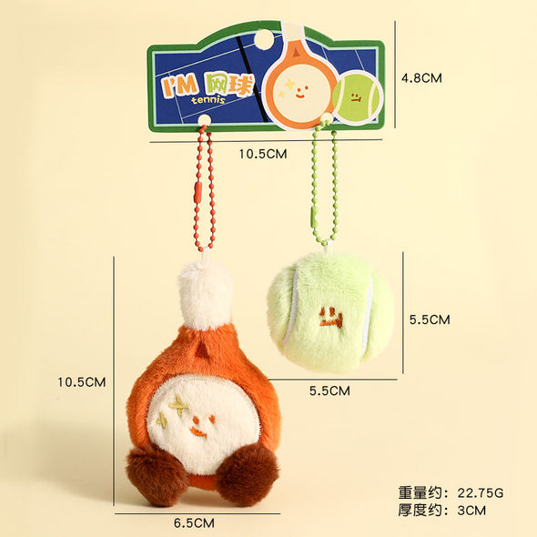 Smiley Racket Buddy Plush Keychain CKEY001
