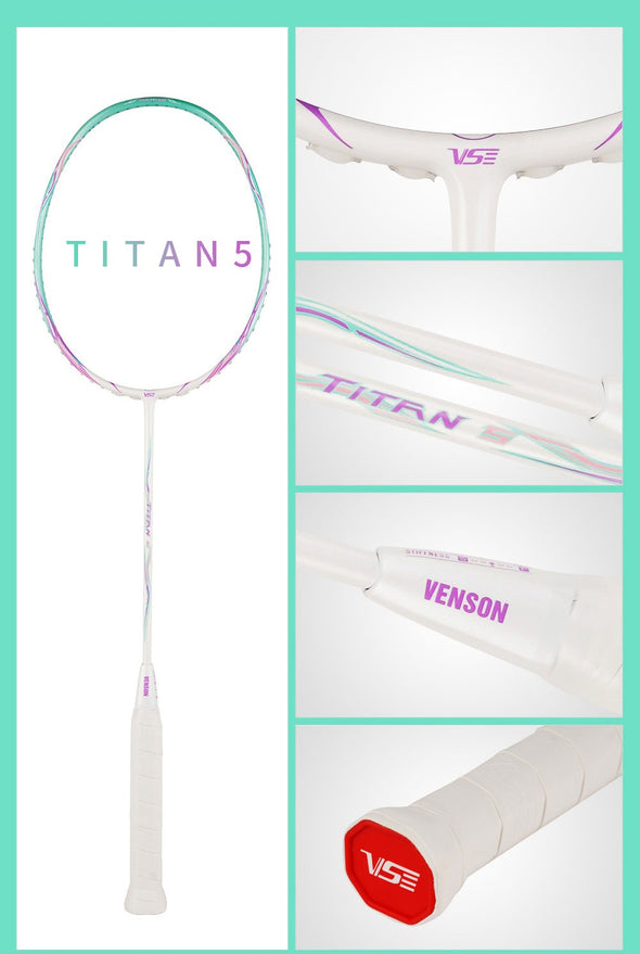 VS TITAN 泰坦 5 羽毛球拍 (白色)（已穿線）