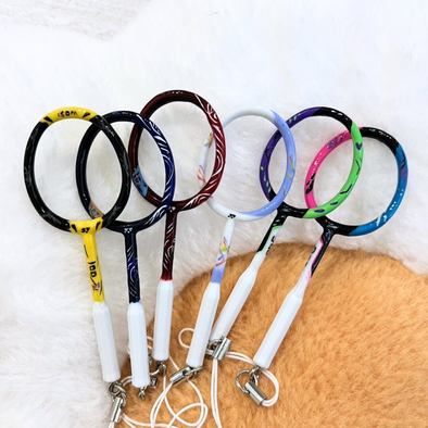 Mini Badminton Racket Hand-drawing Keychain MBRHDK01